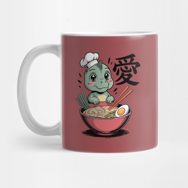 Dinosaur Ramen Noodles Japanese Kawaii Anime by The WYLD Tribe